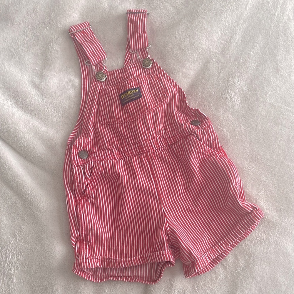 OSH KOSH // vintage stripe shirt overalls (4T)